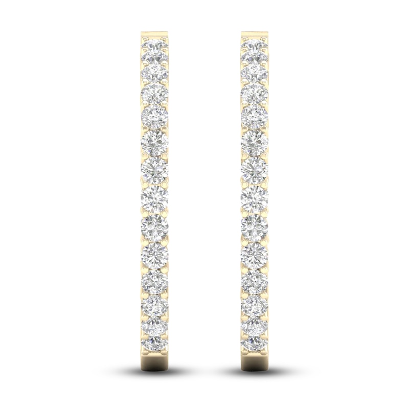 Main Image 2 of Lab-Created Diamond Hoop Earrings 5 ct tw 14K Yellow Gold