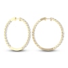 Thumbnail Image 3 of Lab-Created Diamond Hoop Earrings 5 ct tw 14K Yellow Gold