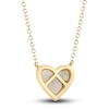 Thumbnail Image 2 of Shy Creation Natural Mother-of-Pearl Heart Pendant Necklace 1/15 ct tw Diamonds 14K Yellow Gold 18" SC55012462