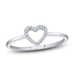 Shy Creation Diamond Accent Heart Ring Round 14K White Gold SC22005658