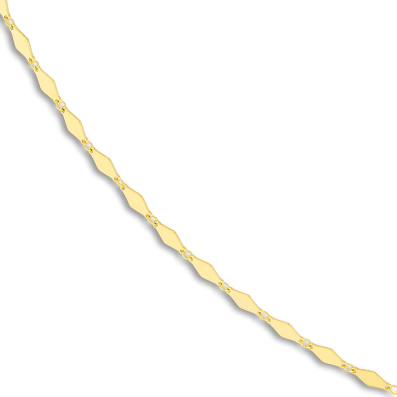 Main Image 2 of Solid Mirror Link Chain Necklace 14K Yellow Gold 18&quot; 2.66mm