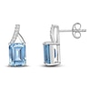 Thumbnail Image 0 of Natural Blue Topaz Earrings 1/20 ct tw Diamonds Sterling Silver