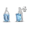 Thumbnail Image 1 of Natural Blue Topaz Earrings 1/20 ct tw Diamonds Sterling Silver