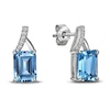 Thumbnail Image 2 of Natural Blue Topaz Earrings 1/20 ct tw Diamonds Sterling Silver