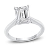 Thumbnail Image 1 of Lab-Created Diamond Solitaire Ring 2-1/2 ct tw Emerald 14K White Gold (F/VS2)