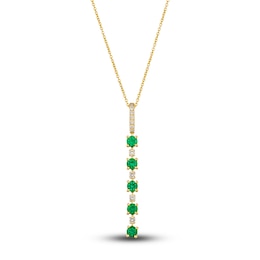 Le Vian Natural Emerald Necklace 1/8 ct tw Diamonds 14K Honey Gold