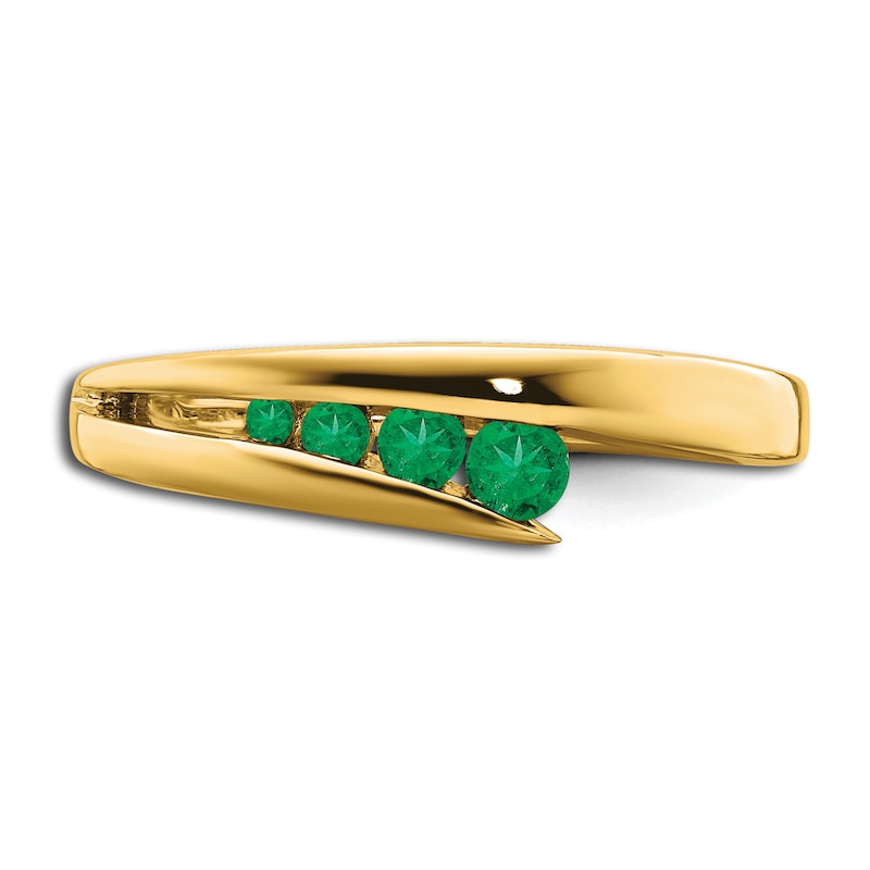 Main Image 3 of Natural Emerald 4-Stone Ring 14K Yellow Gold