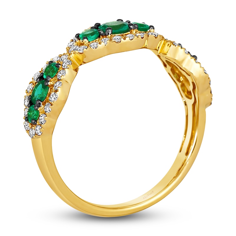 Main Image 2 of Le Vian Natural Emerald Ring 3/8 ct tw Diamonds 14K Honey Gold