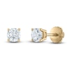 Thumbnail Image 1 of Certified Diamond Solitaire Stud Earrings 1/10 ct tw Round 14K Yellow Gold (I/I1)