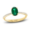 Thumbnail Image 1 of LALI Jewels Natural Emerald Engagement Ring 1/10 ct t Diamonds 14K Yellow Gold