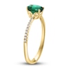 Thumbnail Image 2 of LALI Jewels Natural Emerald Engagement Ring 1/10 ct t Diamonds 14K Yellow Gold