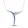 Thumbnail Image 0 of Le Vian Natural Blue Sapphire Necklace 1/6 ct tw Diamonds 14K Vanilla Gold 19"