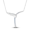 Thumbnail Image 2 of Le Vian Natural Blue Sapphire Necklace 1/6 ct tw Diamonds 14K Vanilla Gold 19"