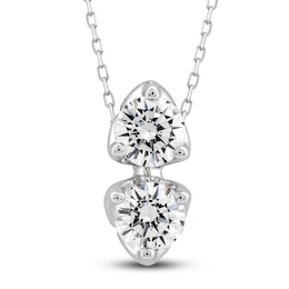 Diamond Pendant Necklace 2 ct tw Round 14K White Gold 18&quot;
