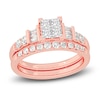 Thumbnail Image 1 of Diamond Bridal Set 1 ct tw Princess/Baguette/ Round 14K Rose Gold