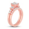 Thumbnail Image 2 of Diamond Bridal Set 1 ct tw Princess/Baguette/ Round 14K Rose Gold