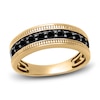 Thumbnail Image 1 of Men's Natural Black Sapphire Wedding Band 14K Yellow Gold 7.0mm