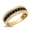 Thumbnail Image 2 of Men's Natural Black Sapphire Wedding Band 14K Yellow Gold 7.0mm