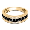 Thumbnail Image 3 of Men's Natural Black Sapphire Wedding Band 14K Yellow Gold 7.0mm