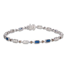 Le Vian Natural Blue Sapphire Bracelet 3/4 ct tw Diamonds 14K Vanilla Gold 7&quot;
