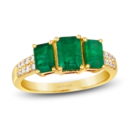 Le Vian Natural Emerald Ring 1/6 ct tw Diamonds 14K Honey Gold