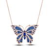 Thumbnail Image 0 of Le Vian Natural Blue Sapphire Butterfly Necklace 1-5/8 ct tw Diamonds 18K Strawberry Gold 18"