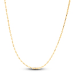 Solid Diamond-Cut Rope Chain Necklace 14K Yellow Gold 20&quot; 2.0mm