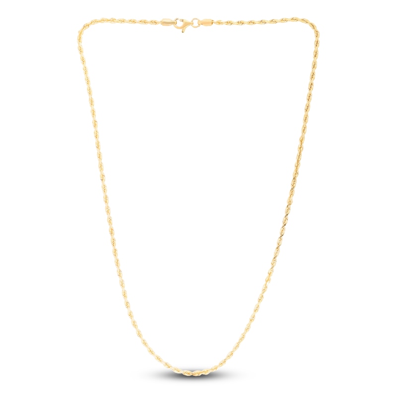 Solid Diamond-Cut Rope Chain Necklace 14K Yellow Gold 20" 2.0mm