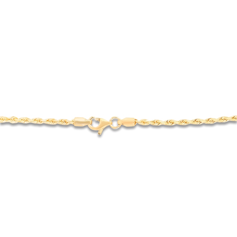 Solid Diamond-Cut Rope Chain Necklace 14K Yellow Gold 20" 2.0mm
