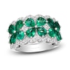 Thumbnail Image 0 of Le Vian Natural Emerald Flower Ring 1/2 ct tw Diamonds Platinum