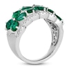 Thumbnail Image 1 of Le Vian Natural Emerald Flower Ring 1/2 ct tw Diamonds Platinum