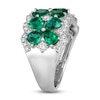 Thumbnail Image 2 of Le Vian Natural Emerald Flower Ring 1/2 ct tw Diamonds Platinum