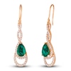 Thumbnail Image 1 of Le Vian Natural Emerald Earrings 5/8 ct tw Diamonds 18K Strawberry Gold