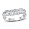 Thumbnail Image 1 of Lab-Created Diamond Contour Anniversary Ring 1 ct tw Round 14K White Gold