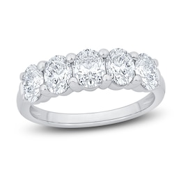 Diamond 5-Stone Anniversary Band 1-7/8 ct tw oval 14K White Gold