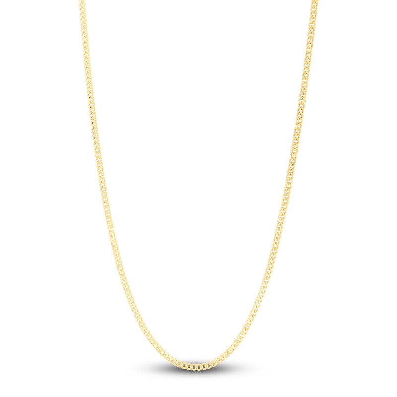 Semi-Solid Gourmette Chain Necklace 14K Yellow Gold 18" 2.8mm