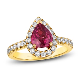 Le Vian Natural Padparadscha Sapphire Ring 3/4 ct tw Round 18K Honey Gold