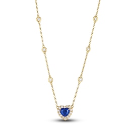 Le Vian Natural Ceylon Sapphire Necklace 1 ct tw Diamonds 18K Honey Gold 19&quot;
