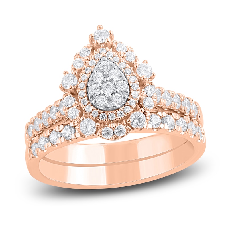 Pear-Shaped Diamond Bridal Set 1 ct tw 14K Rose Gold