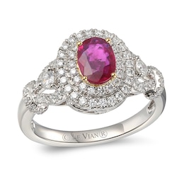 Le Vian Oval-Cut Natural Ruby Ring 5/8 ct tw Diamonds Platinum