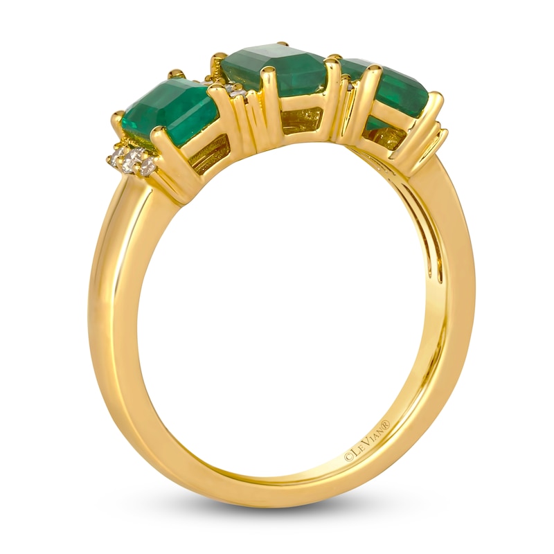 Main Image 2 of Le Vian Natural Emerald & Diamond Ring 1/6 ct tw 14K Honey Gold