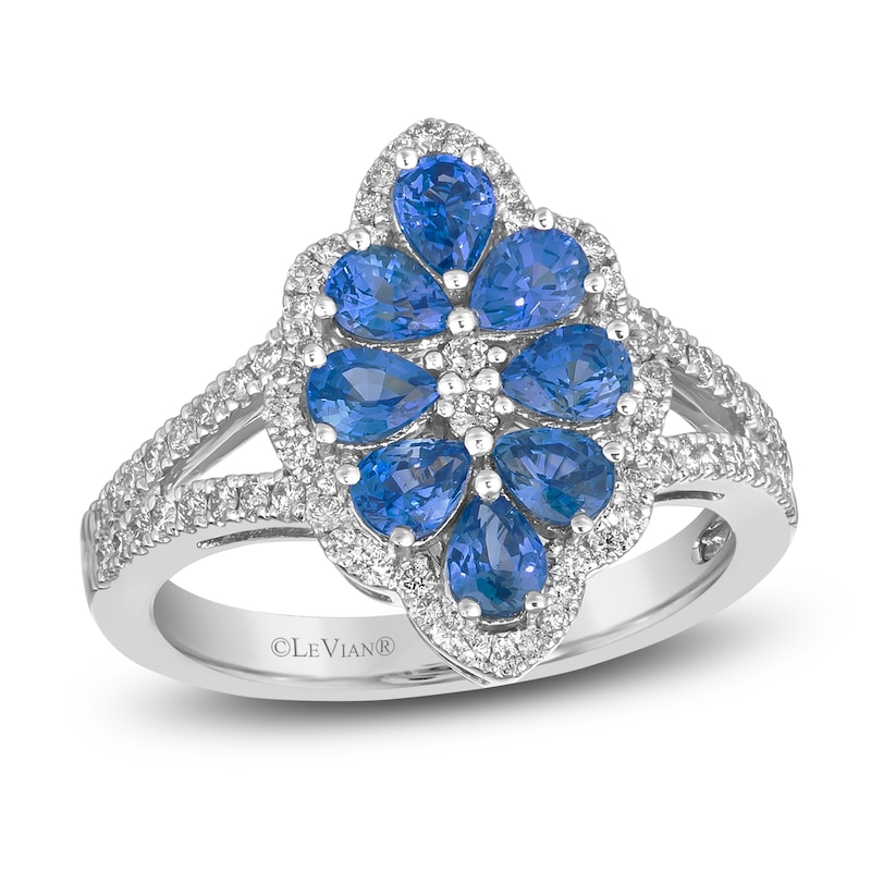 Le Vian Natural Blue Sapphire & Diamond Ring 1/2 ct tw Platinum