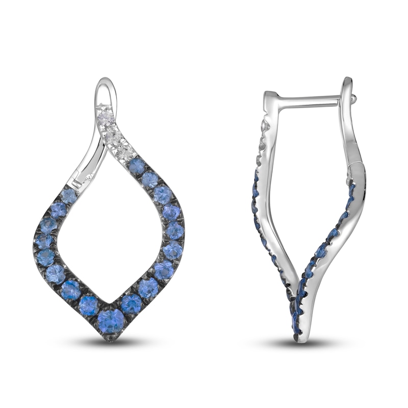 Main Image 1 of Le Vian Natural Blue & White Sapphire Earrings 14K Vanilla Gold