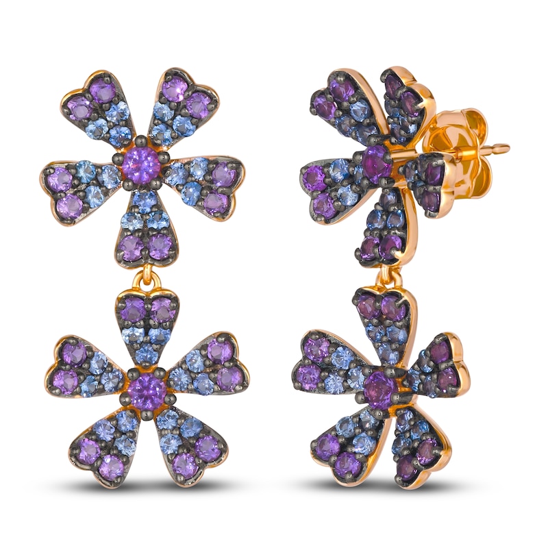 Main Image 2 of Le Vian Natural Blue Sapphire & Natural Amethyst Earrings 14K Strawberry Gold