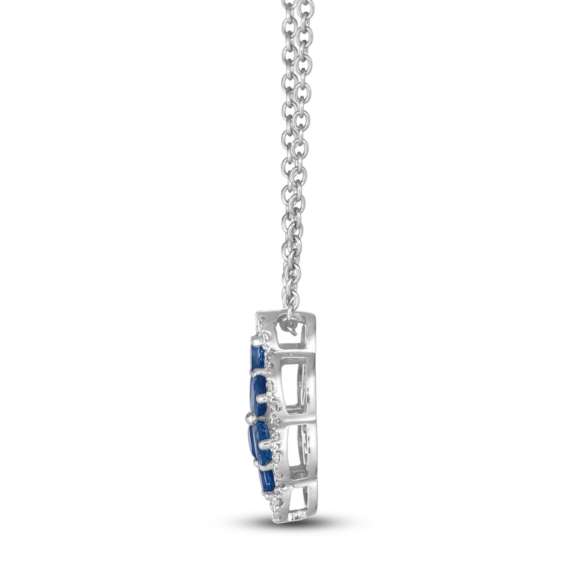 Le Vian Natural Blue Sapphire & Diamond Pendant Necklace 1/5 ct tw Platinum