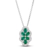 Thumbnail Image 0 of Le Vian Natural Emerald & Diamond Pendant Necklace 1/5 ct tw Platinum