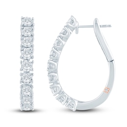 Pnina Tornai Diamond Hoop Earrings 2 ct tw Round 14K White Gold