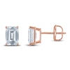 Thumbnail Image 1 of Emerald-Cut Lab-Created Diamond Solitaire Stud Earrings 1/2 ct tw 14K Rose Gold (F/SI2)