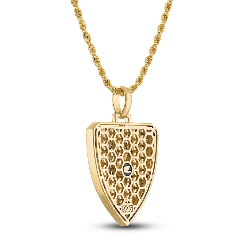 Main Image 3 of 1933 by Esquire Men's Griffin Shield Necklace 14K Yellow Gold Plated Sterling Silver 22&quot;