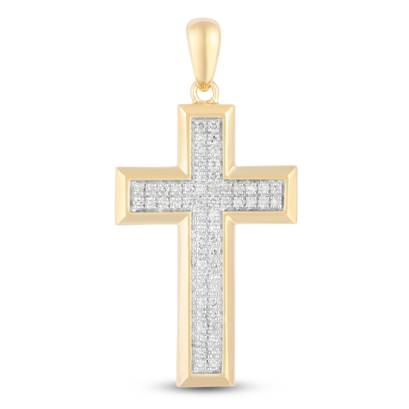 Men's Diamond Cross Charm 1/4 ct tw 10K Yellow Gold